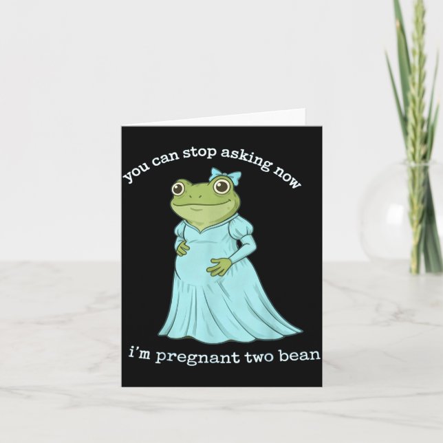 Tarjeta Funny Frog Pregnancy Announcement Medieval Pregnan (Anverso)