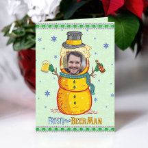 Funny Frosty Beer Man Humor Personalizado Navidade
