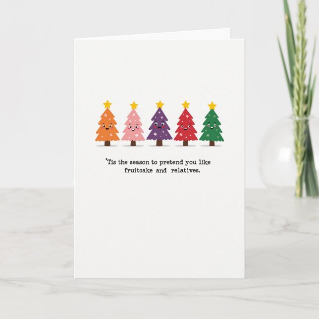 Tarjeta Funny Fruitcake Relatives Christmas Card Quote (Anverso)