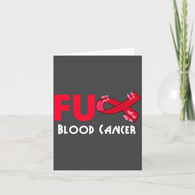 Tarjeta Funny Fu Blood Cancer For Blood Cancer Survivor  (Anverso)