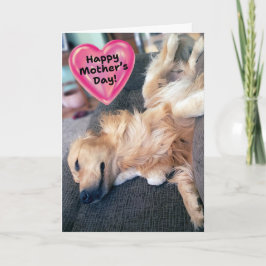 Tarjeta Funny Furry Golden Retriever Día de la Madre