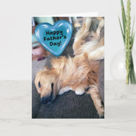 Tarjeta Funny Furry Golden Retriever Día del Padre