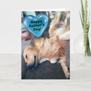 Tarjeta Funny Furry Golden Retriever Día del Padre