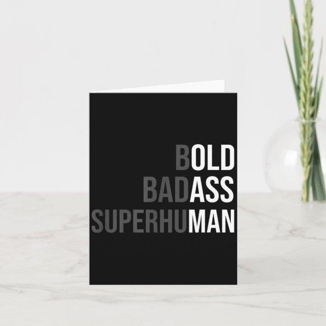 Tarjeta Funny Gag Gift For Dad - Old Man Bold Bad Superhum (Anverso)