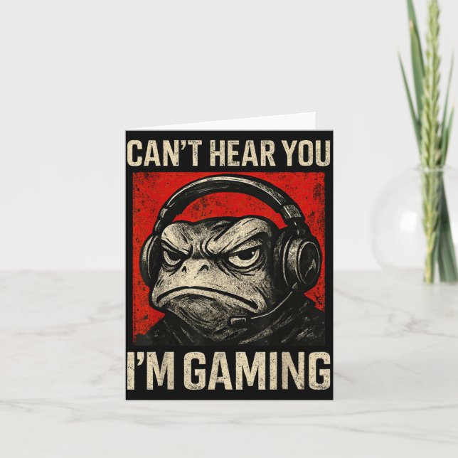 Tarjeta Funny Gamer Mpy Frog Art Men Women Boys Video Gami (Anverso)