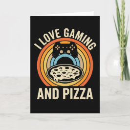 Tarjeta Funny Gamer Pizza Gaming Video Game Enthusiast Boy