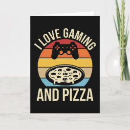 Tarjeta Funny Gamer Pizza Gaming Video Game Enthusiast Boy