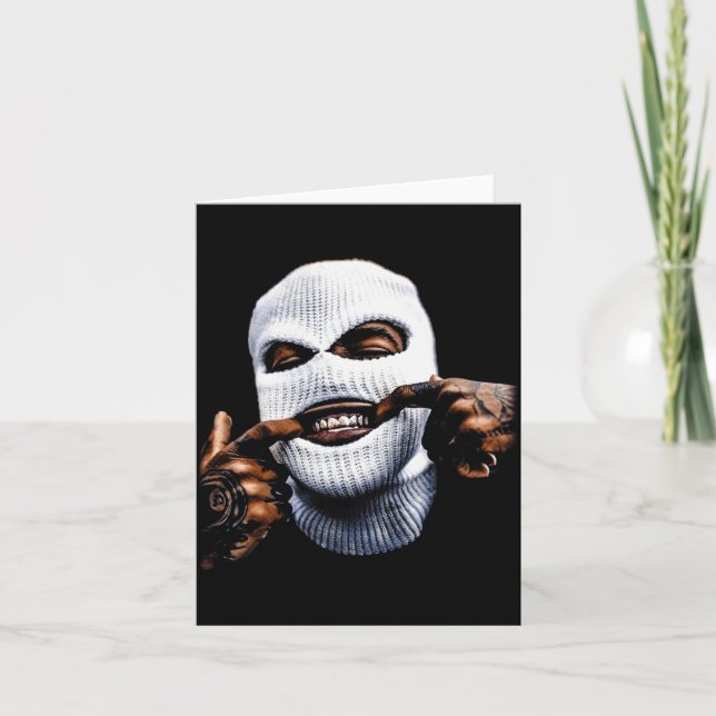 Tarjeta Funny Gangster Gangsta Hip Hop Hiphop Gold Teeth H (Anverso)