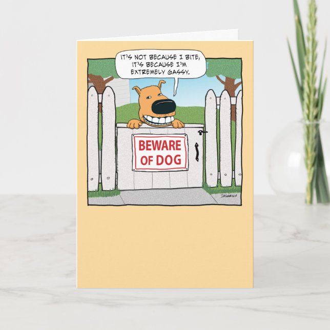 Tarjeta Funny Gassy Farty Dog Cumpleaños (Anverso)