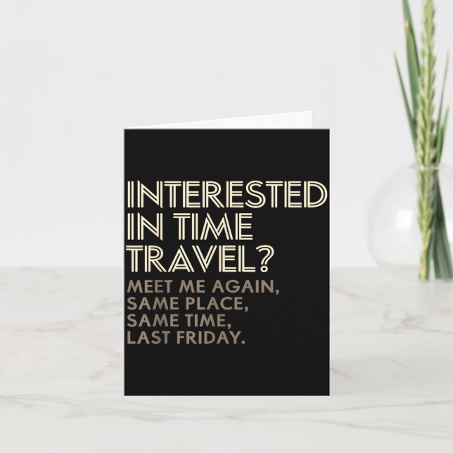 Tarjeta Funny Geek Gift Time Travel Paradox  (Anverso)