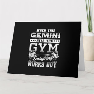 Tarjeta Funny Gemini Gym Workout Design
