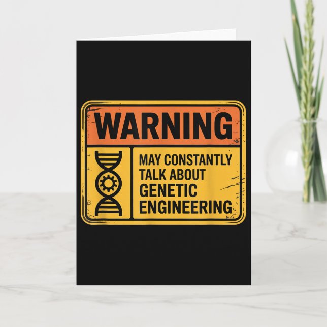 Tarjeta Funny Genetic Engineering Warning Sign Bioengineer (Anverso)