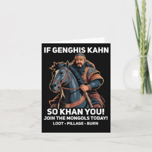 Tarjeta Funny Genghis Khan cita divertida historia de Mong