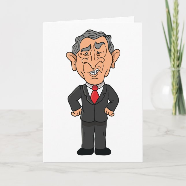 Tarjeta Funny George W Bush Political Caricature (Anverso)
