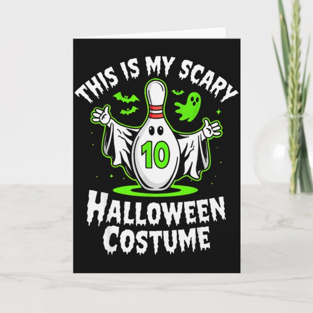 Tarjeta Funny Ghost Bowling League Team Halloween Humor De (Anverso)