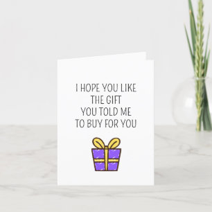 Tarjeta Funny Gift Chiste Birthday Card
