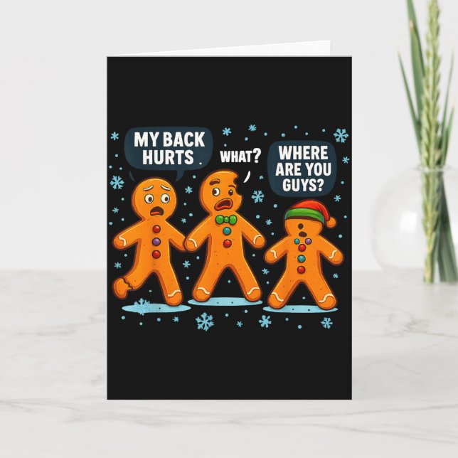 Tarjeta Funny Gingerbread Christmas Snow Cookie Design Men (Anverso)