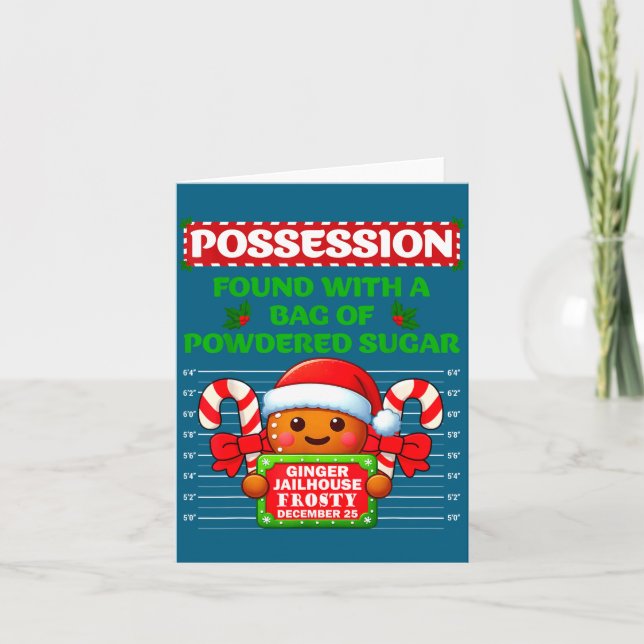 Tarjeta Funny Gingerbread Inmate Christmas Matching Family (Anverso)