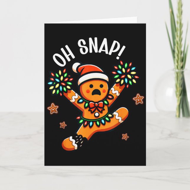 Tarjeta Funny Gingerbread Man Pajamas &amp; Pjs Xmas Holid (Anverso)