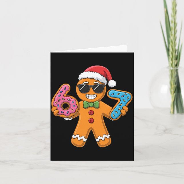 Tarjeta Funny Gingerbread Six Seven 67 Ice Cream Christmas (Anverso)