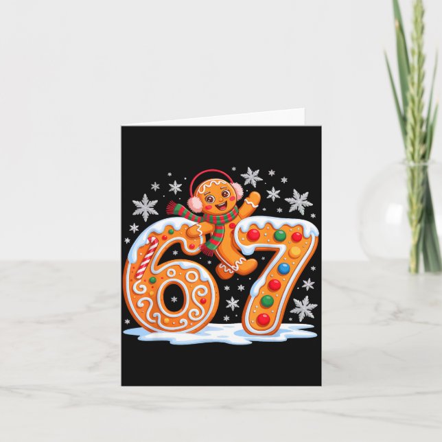 Tarjeta Funny Gingerbread Six Seven 67 Ice Cream Drip Chri (Anverso)