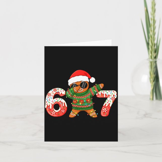 Tarjeta Funny Gingerbread Six Seven 67 Ice Cream Drip Chri (Anverso)