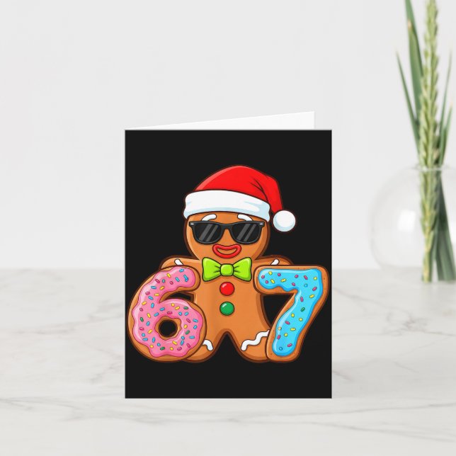 Tarjeta Funny Gingerbread Six Seven 67 Ice Cream Drip Chri (Anverso)