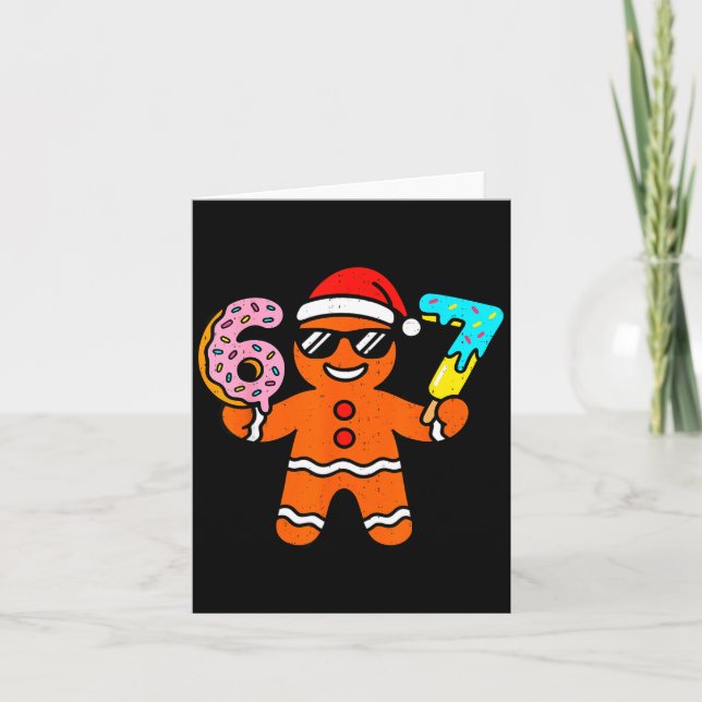 Tarjeta Funny Gingerbread Six Seven 67 Ice Cream Drip Chri (Anverso)
