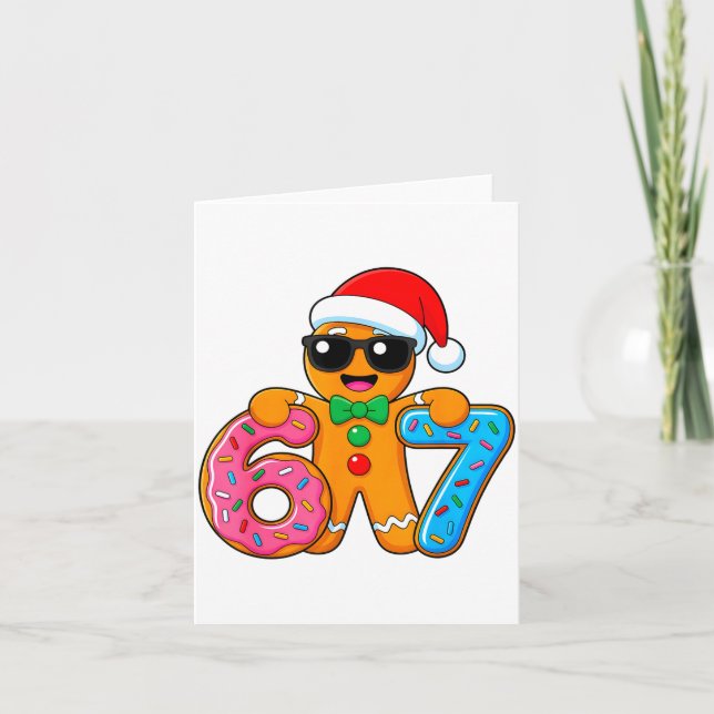 Tarjeta Funny Gingerbread Six Seven 67 Ice Cream Drip Chri (Anverso)