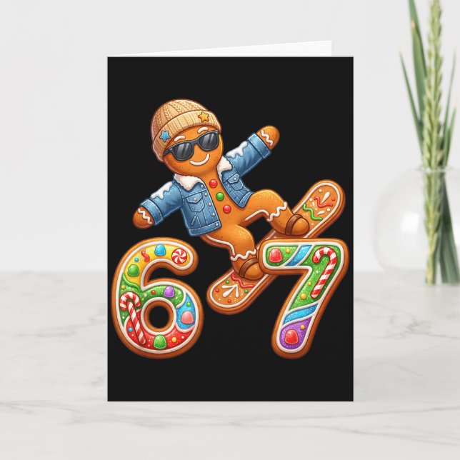 Tarjeta Funny Gingerbread Six Seven 67 Ice Cream Drip Chri (Anverso)