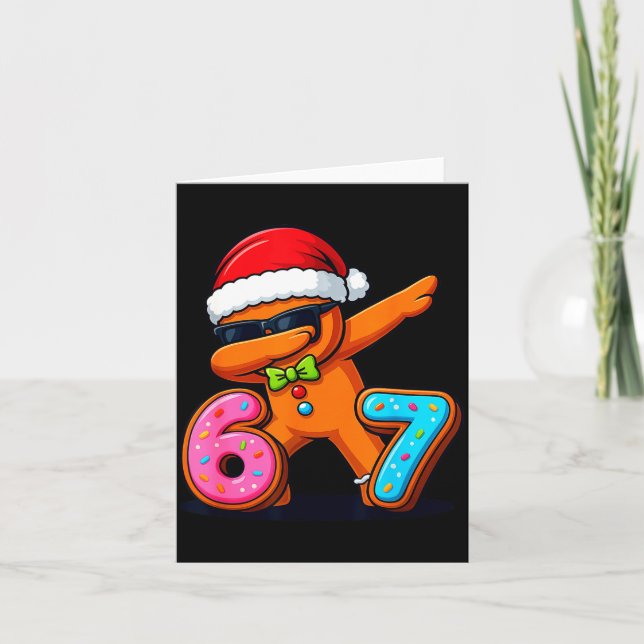 Tarjeta Funny Gingerbread Six Seven 67 Ice Cream Drip Chri (Anverso)