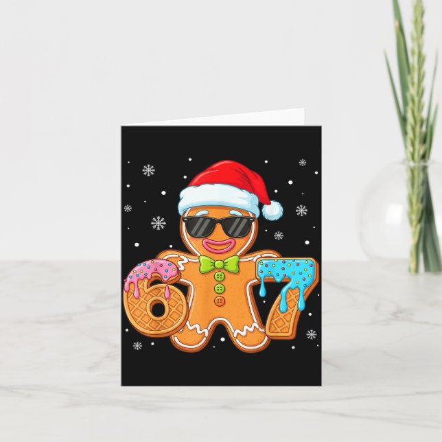 Tarjeta Funny Gingerbread Six Seven 67 Ice Cream Drip Chri (Anverso)