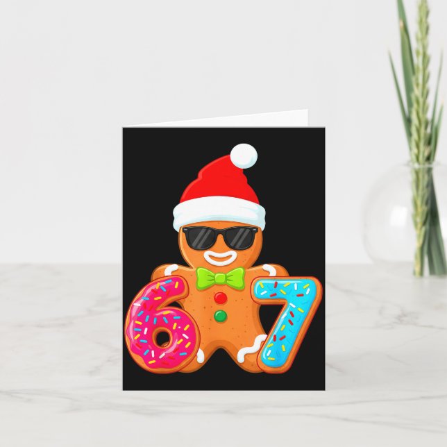 Tarjeta Funny Gingerbread Six Seven 67 Ice Cream Drip Chri (Anverso)