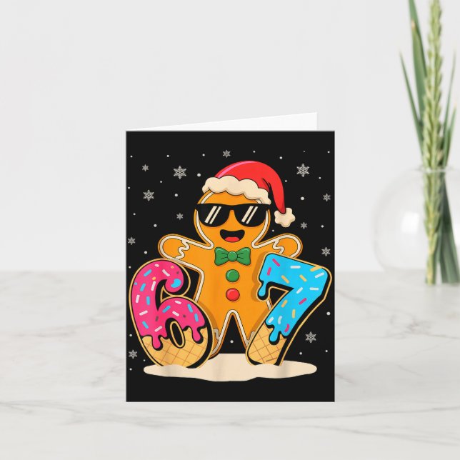 Tarjeta Funny Gingerbread Six Seven 67 Ice Cream Drip Chri (Anverso)