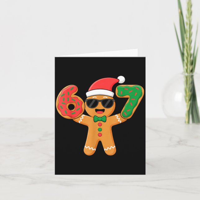 Tarjeta Funny Gingerbread Six Seven 67 Ice Cream Drip Chri (Anverso)