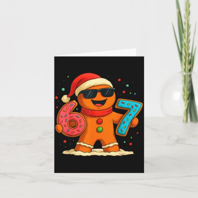 Tarjeta Funny Gingerbread Six Seven 67 Ice Cream Drip Chri (Anverso)