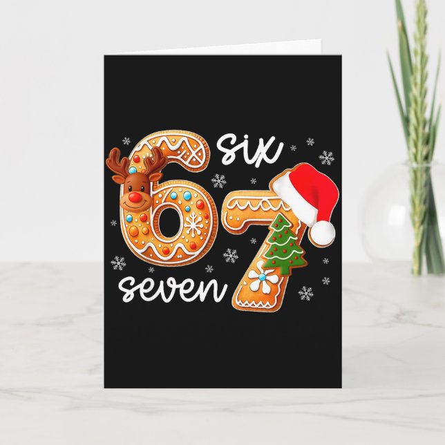 Tarjeta Funny Gingerbread Six Seven 67 Ice Cream Drip Chri (Anverso)