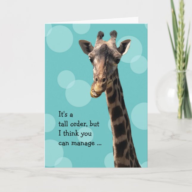 Tarjeta Funny Giraffe Birthday Card (Anverso)