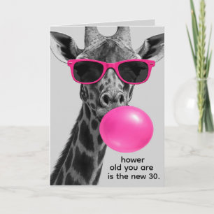 Tarjeta Funny Giraffe Birthday How Old You Are Is the New