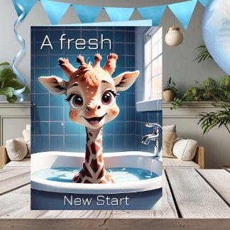 Tarjeta Funny Giraffe Child Birday