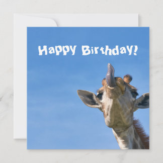 Tarjeta Funny Giraffe Feliz cumpleaños