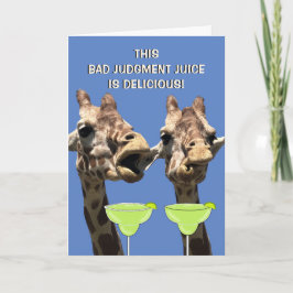 Tarjeta Funny Giraffe Margarita Birthday Card