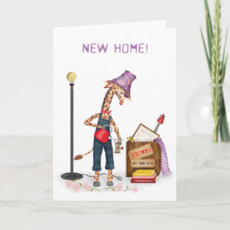 Tarjeta Funny giraffe new home card