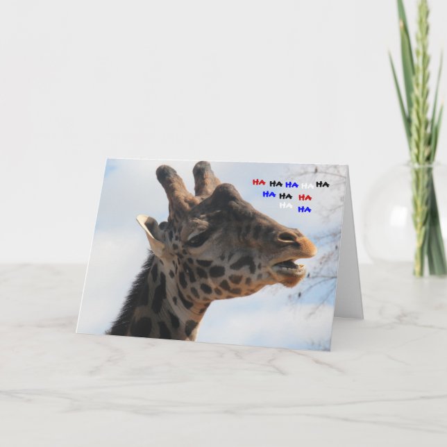 Tarjeta Funny Giraffe Old Age Birday Card (Anverso)