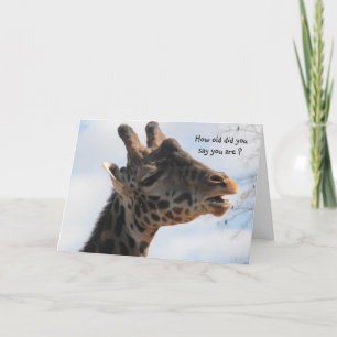 Tarjeta Funny Giraffe Old Age Birday Card