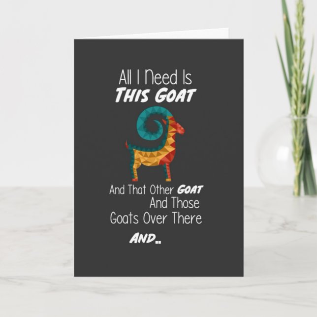 Tarjeta Funny Goat Cards Farm Animal Illustration (Anverso)