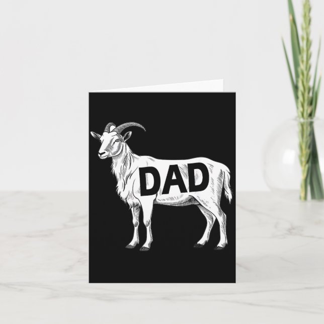 Tarjeta Funny Goat Gift Dad Sarcastic Graphic  (Anverso)