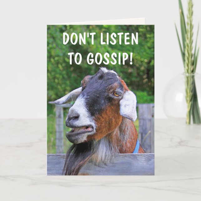 Tarjeta Funny Goat Gossip Cumpleaños (Anverso)