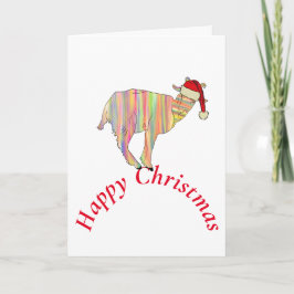 Tarjeta Funny Goat Happy Navidades