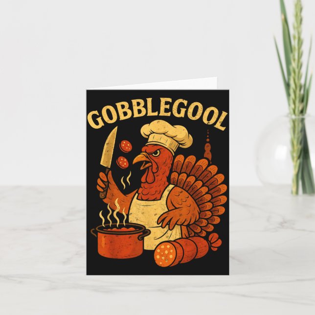 Tarjeta Funny Gobbol Italian Gobble Turkey Day Fall Thanks (Anverso)
